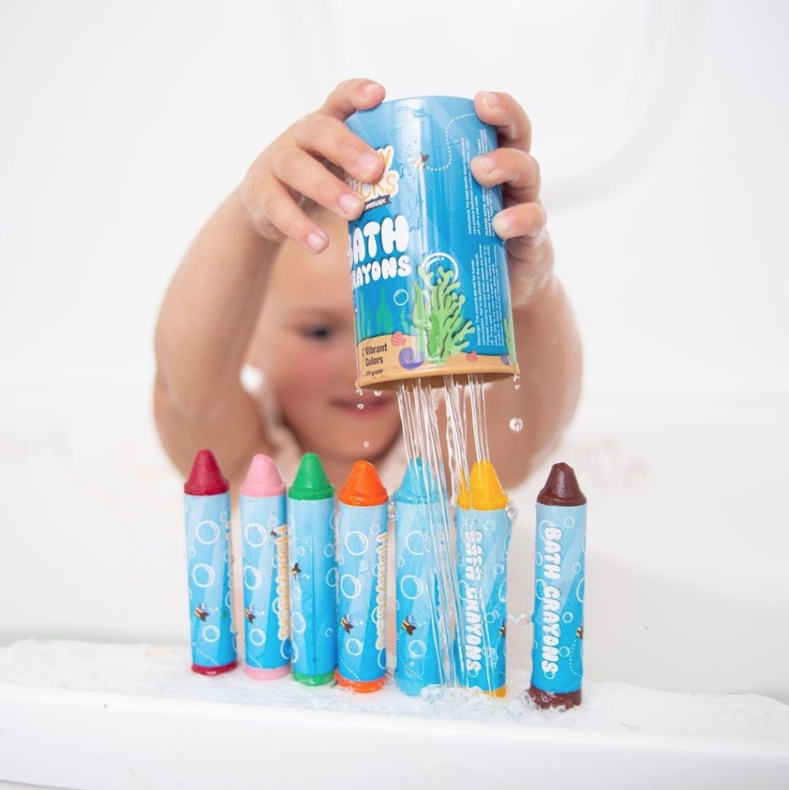 Waterproof bath crayon labels that don't hurt the planet
